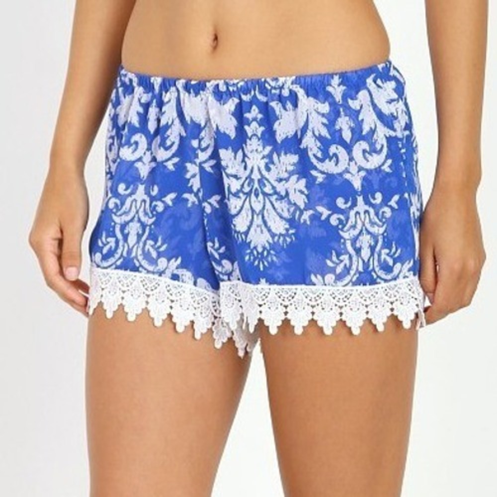 Show Me Your Mumu Women's‎ Bri Lacey Shorts Athena Blue Small